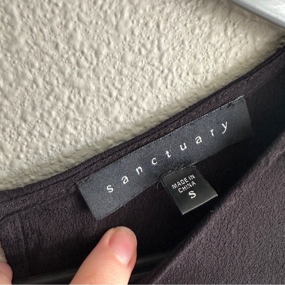 Sanctuary Black Ruffle Long Sleeve Top Small - Picture 4 of 10